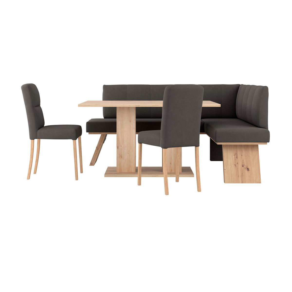 Eckbank Emma Ii Webstoff Anthrazit, B: 185 Cm - Eichefarben/Anthrazit, KONVENTIONELL, Holzwerkstoff/Textil (185/150cm)