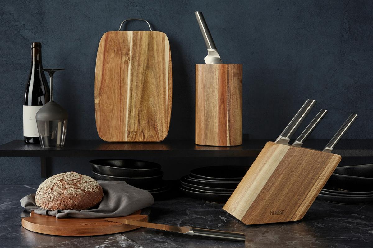 Stojan na nože Profi Line, výška: 24cm - farba akácie, Konventionell, drevo (14/10,8/23cm) - Gourmesto