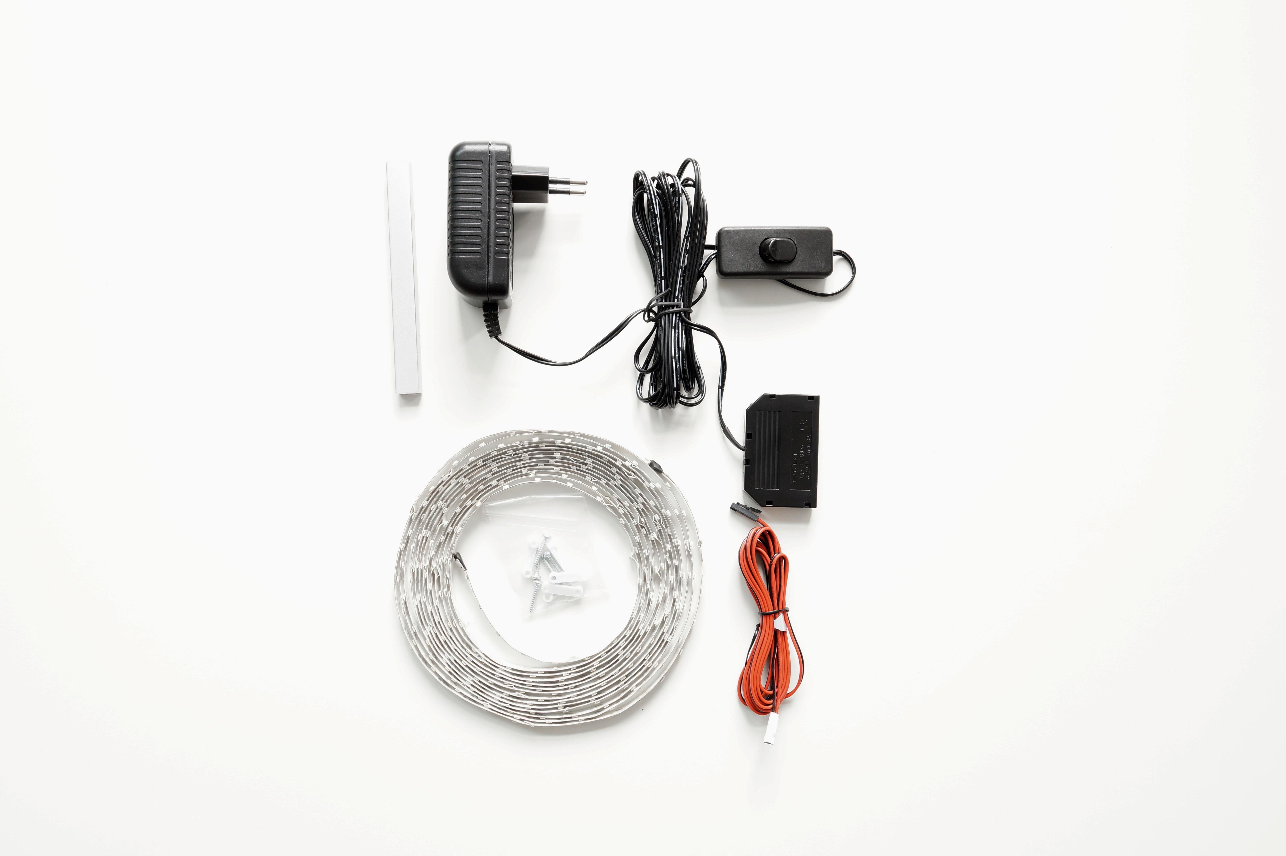 LED-Stripe Barcelona dimmbar Indoor - Schwarz/Weiß, Design, Kunststoff/Metall (135cm) - Livetastic