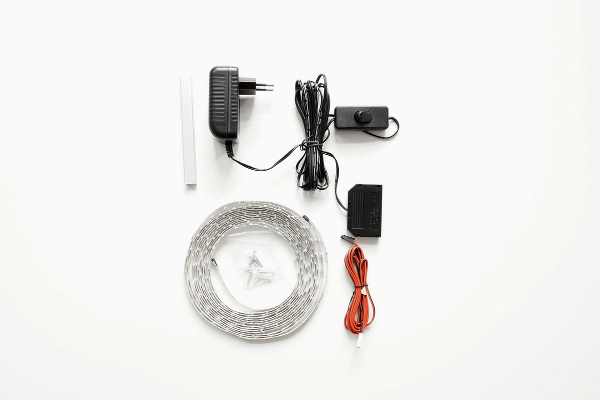 LED-Stripe Barcelona dimmbar Indoor - Schwarz/Weiß, Design, Kunststoff/Metall (135cm) - Livetastic