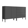 Sideboard Mailand 3 B: 158 cm Anthrazit - Anthrazit, MODERN, Holzwerkstoff (158/86/33cm) - MID.YOU