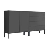 Sideboard Mailand 3 B: 158 cm Anthrazit - Anthrazit, MODERN, Holzwerkstoff (158/86/33cm) - MID.YOU