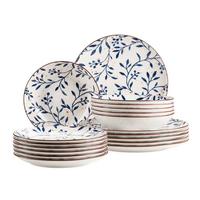 Tellerset 18--Teilig Keramik, Blau, Braun, Weiß - Blau/Braun, Basics, Keramik - Mäser