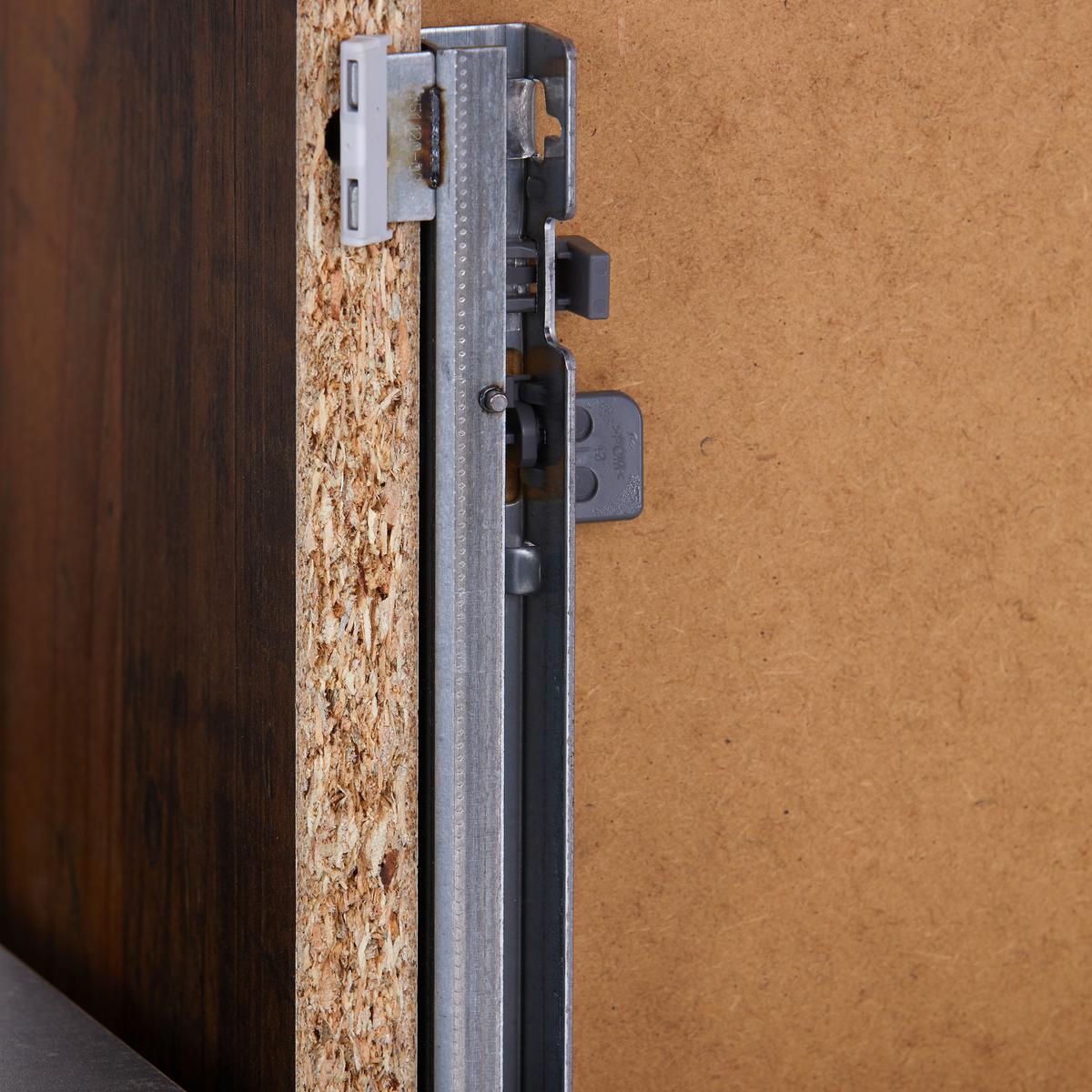 Előszobafal Ontario - tölgyfa színű/szürke, Trend, faalapú anyag/Üveg (128,5/200/37cm) - Ondega