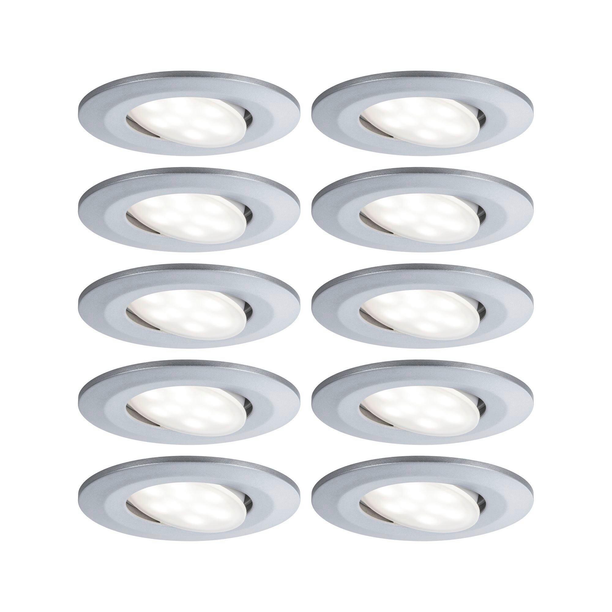 Led-deckenleuchte Ø 9 Cm 10er- Set Schwenkbar Chromfarben - Chromfarben, Basics, Kunststoff (9cm) - Paulmann