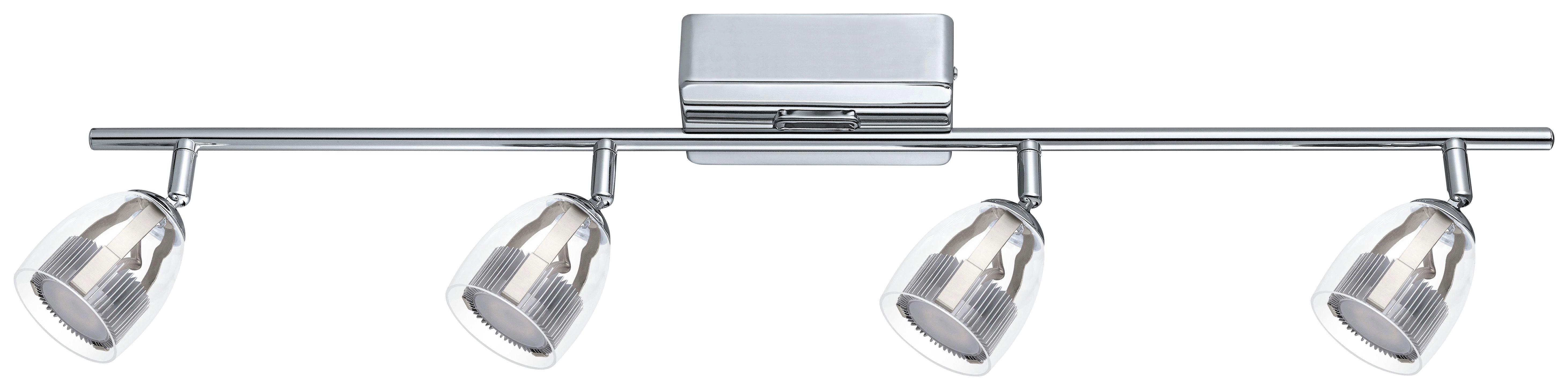 Spotleuchte Pevero - Chromfarben/Transparent, MODERN, Kunststoff/Metall (8/78cm)