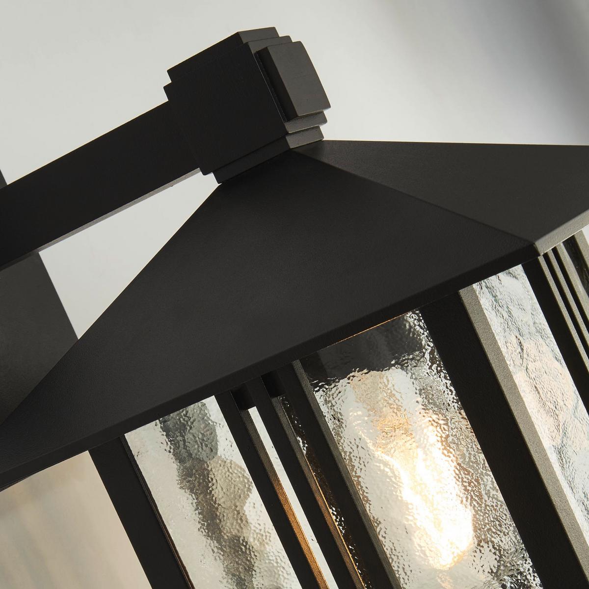 Außenwandleuchte Venice 7926bk - Transparent/Schwarz, Basics, Glas/Metall (23/23/36cm)