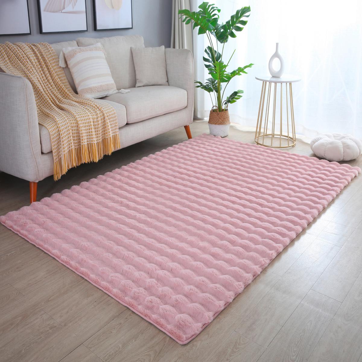 Hochflorteppich, Rosa,f: 25mm Ambiance - Rosa, Basics, Textil (80/250cm)