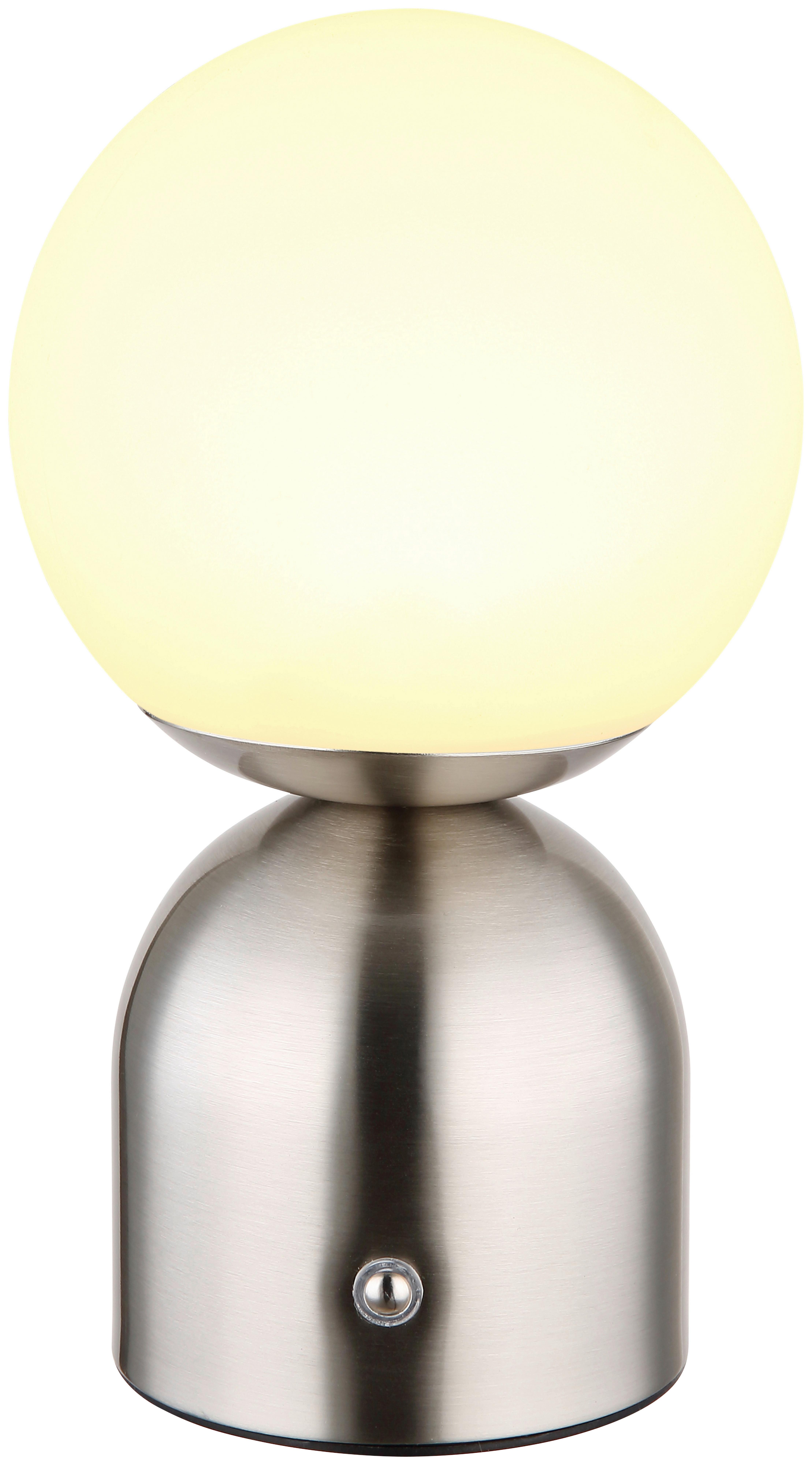 STOLNÁ LED LAMPA LOPA - opálová/niklová, Modern, kov/plast (12/21cm) - Mömax