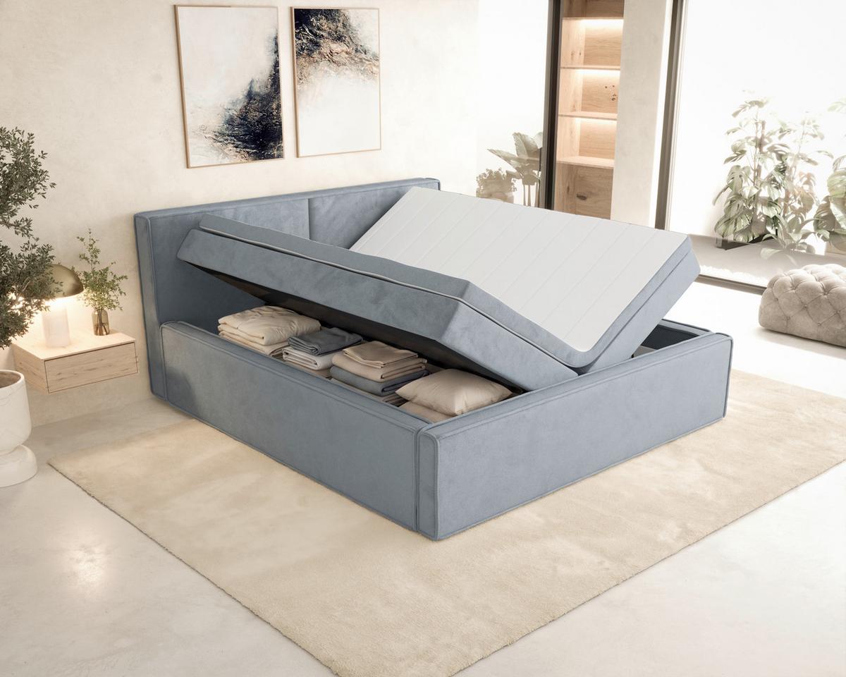 Boxbett Zako 4 Grau LF: 180x200cm - Grau, MODERN, Textil (180/200cm) - MID.YOU