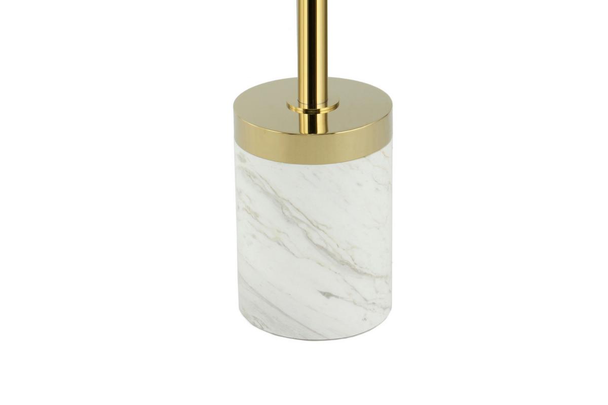 Beistelltisch Lana 125 Goldfarben/Weiß B: 53 cm - Goldfarben/Weiß, Design, Glas/Stein (46/46/53cm) - Kayoom