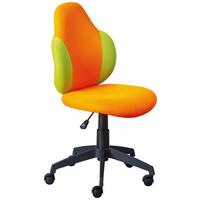 Jugenddrehstuhl Jessi mit Rollen Grün/Orange - Schwarz/Orange, Basics, Kunststoff/Textil (52/94(103)/56cm) - MID.YOU