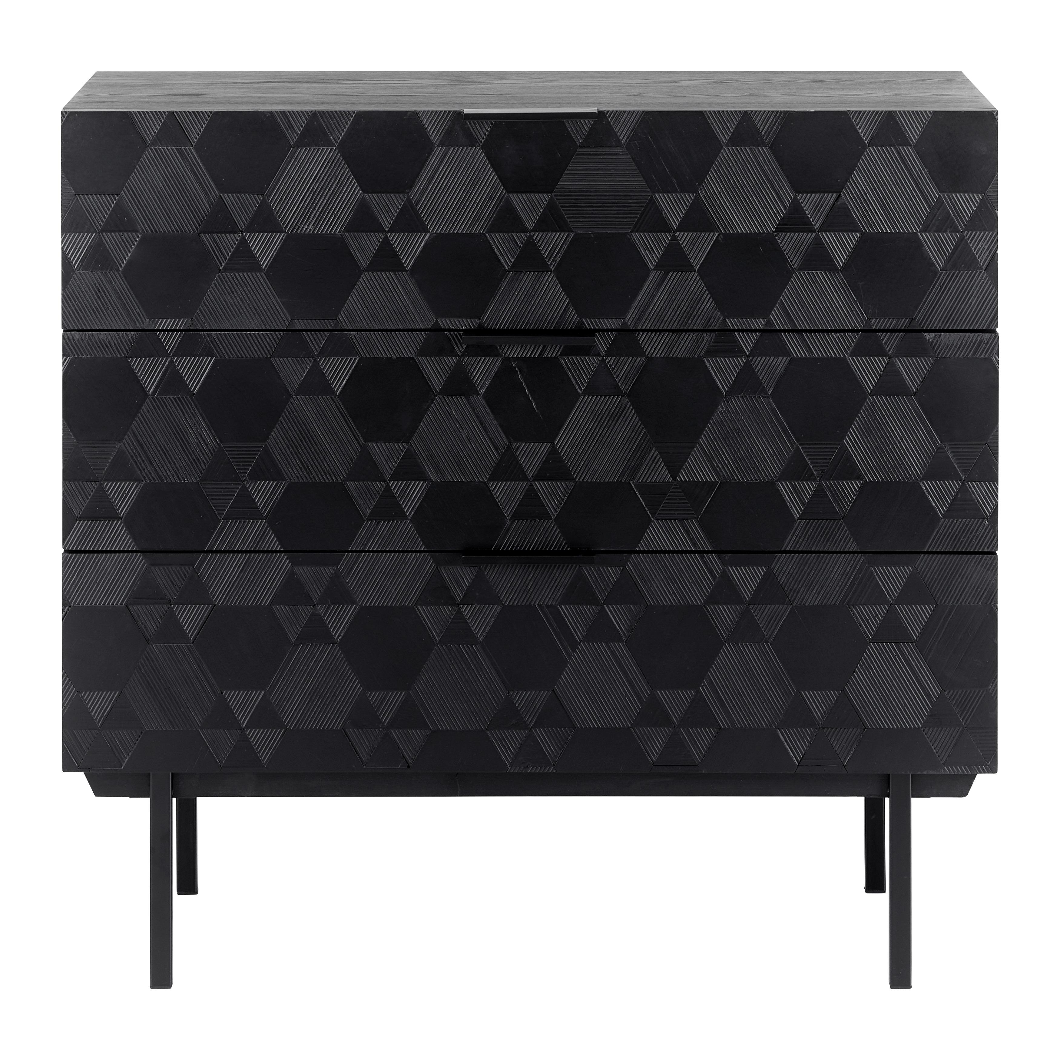 Komoda Roma - černá, Moderní, kov/dřevo (85/80/40cm) - Bessagi Home