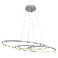 LED-Hängeleuchte 67177-40n - Silberfarben/Opal, Design, Kunststoff/Metall (100/36/120cm) - Globo