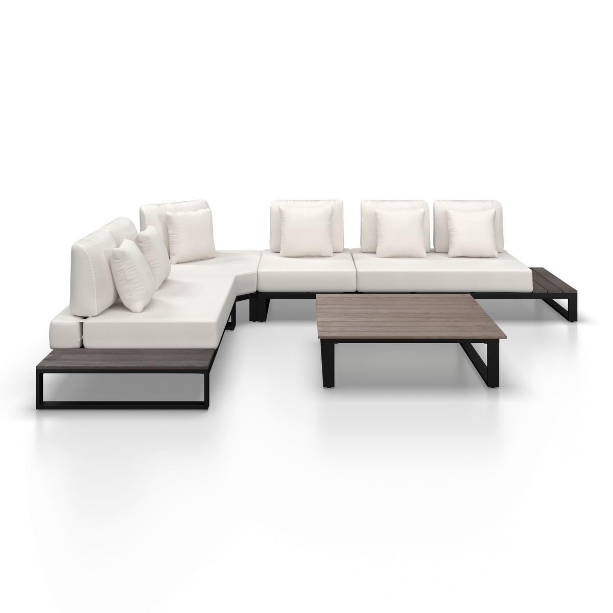 TERASOVÁ SEDACÍ SOUPRAVA SILVANO - bílá/šedá, Moderní, kov/textil (323/79cm) - Bessagi Garden