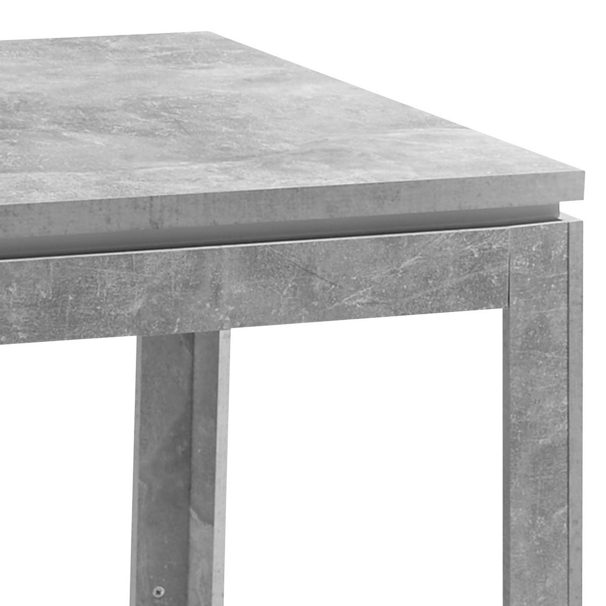 Esstisch ausziehbar Stone 140x80 cm Betonoptik - Weiß/Grau, MODERN, Holzwerkstoff (140/80/76cm) - MID.YOU