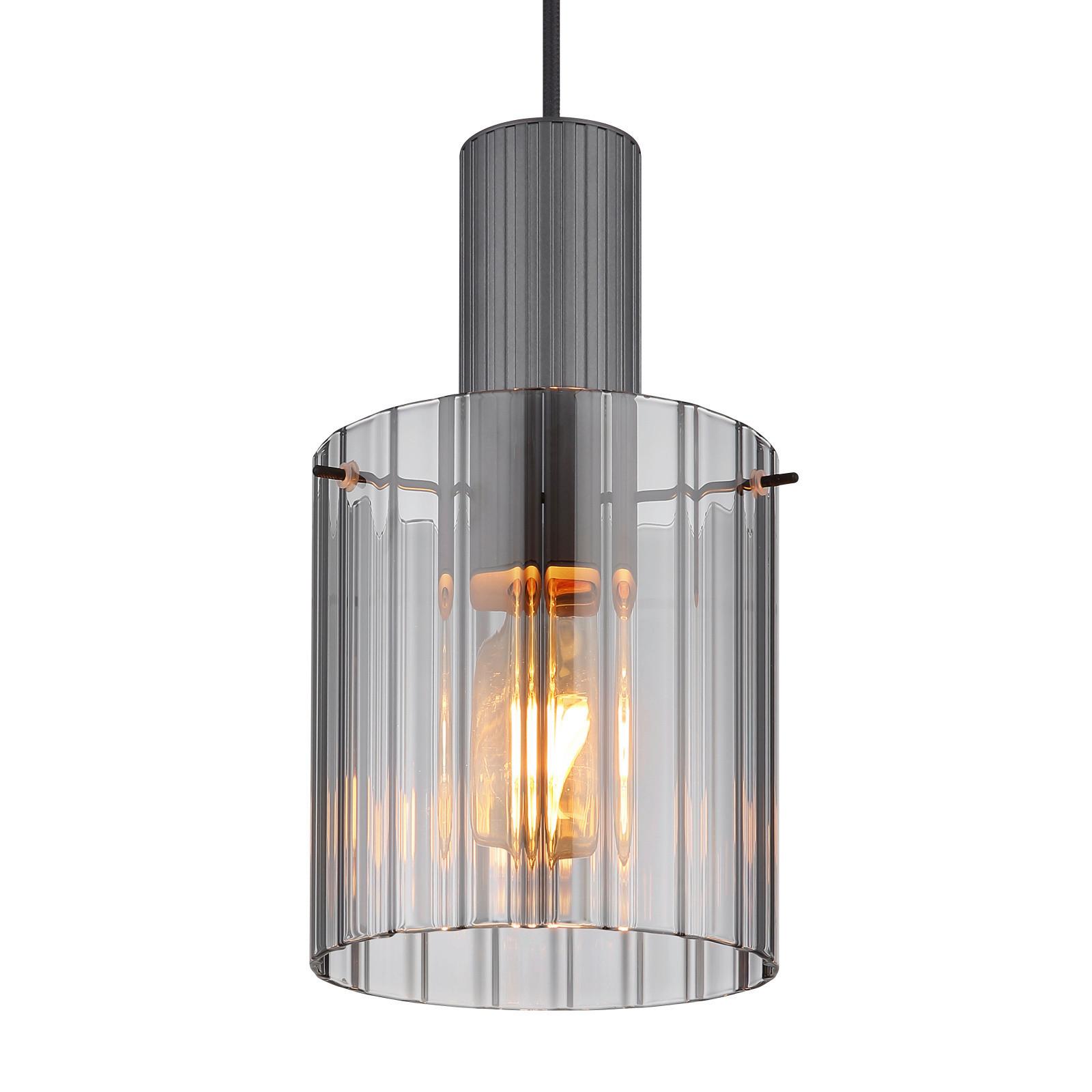 Hängeleuchte 15904hs - Dunkelgrau, Basics, Glas/Metall (18/120cm) - Globo