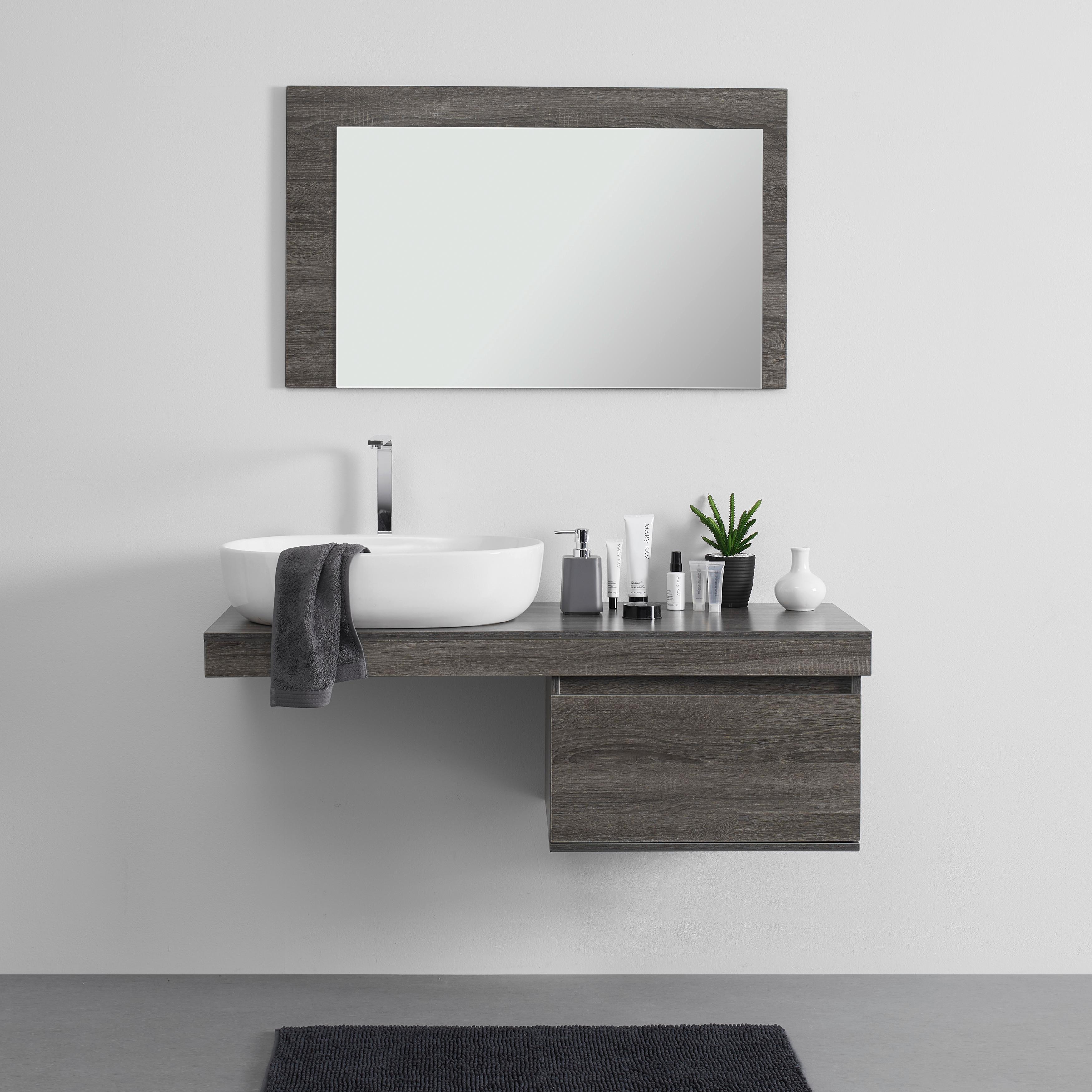 Koupelna Domenico šířka 120cm - bílá/šedá, Moderní, sklo/keramika (120/40/50cm) - P & B