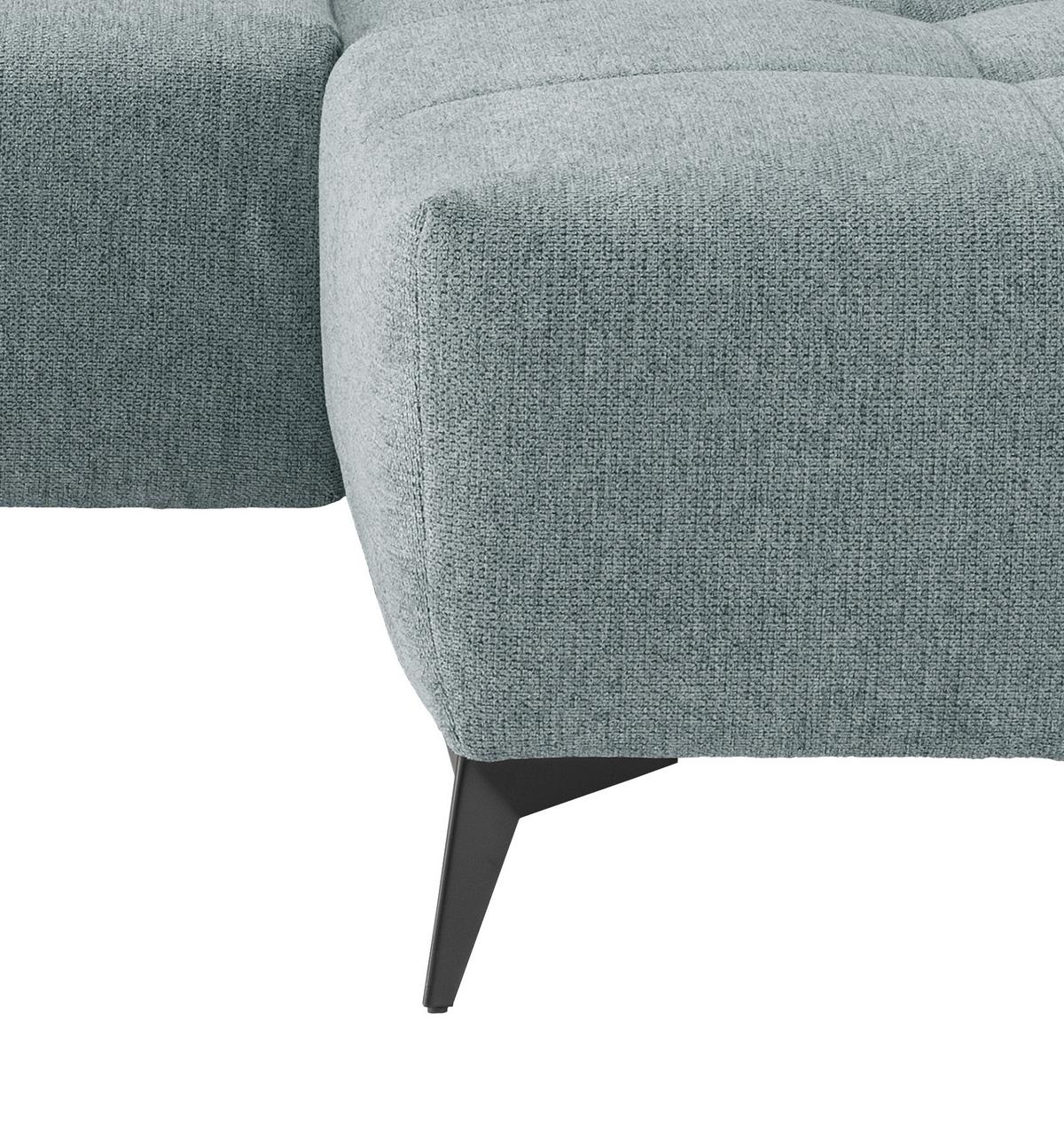 Ecksofa Mit Usb Anschluss Sano, Mintgrün, S: 258x180 Cm - Schwarz/Mintgrün, MODERN, Textil (258/180cm) - Livetastic
