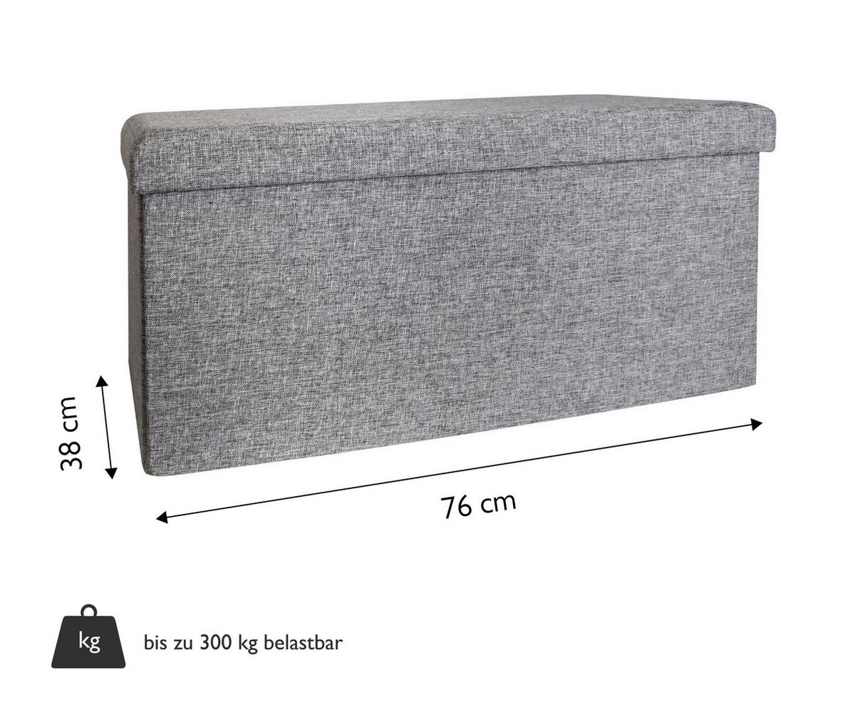 Sitzbox Seatbox - Grau, Basics, Textil (76/38/38cm) - Echtwerk