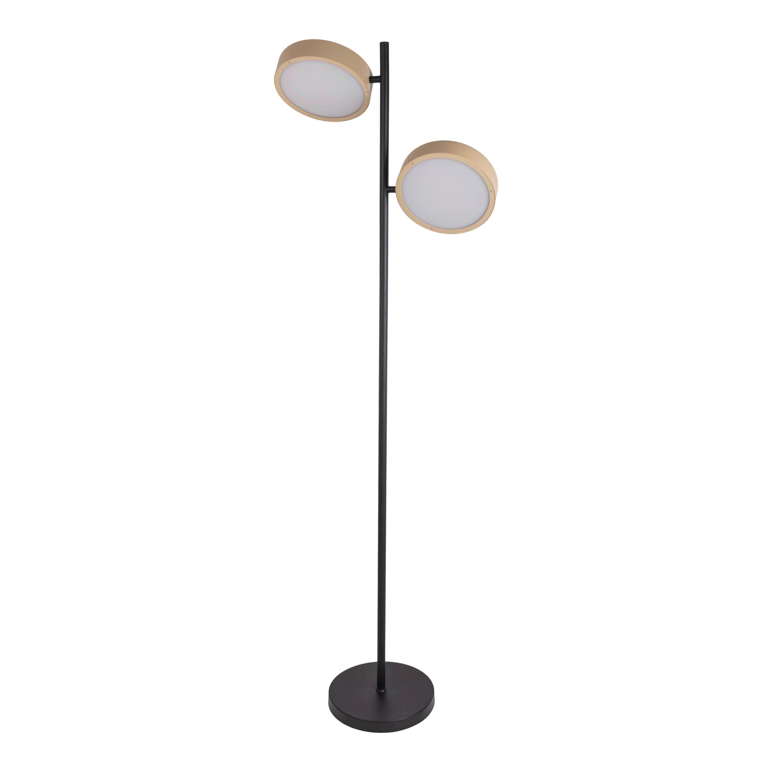 LED-Stehleuchte 2075511 Tessa - Goldfarben/Schwarz, Natur, Kunststoff/Metall (28/165cm) - Näve