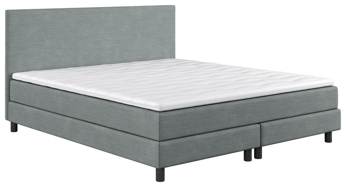 Boxbett Mit Topper 140x200 Andorra - Schwarz/Hellgrün, MODERN, Holz/Holzwerkstoff (140/200cm) - MID.YOU