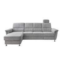 Ecksofa mit Relaxfunktion Parole Silberfarben Chenille - Chromfarben/Silberfarben, KONVENTIONELL, Textil (165/292cm) - Livetastic
