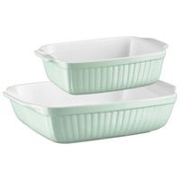 Auflaufform Keramik 2er-Set Hellgrün Rechteckig B: 29,5 cm - Hellgrün, Basics, Keramik (29,5/38/14,5cm) - Mäser