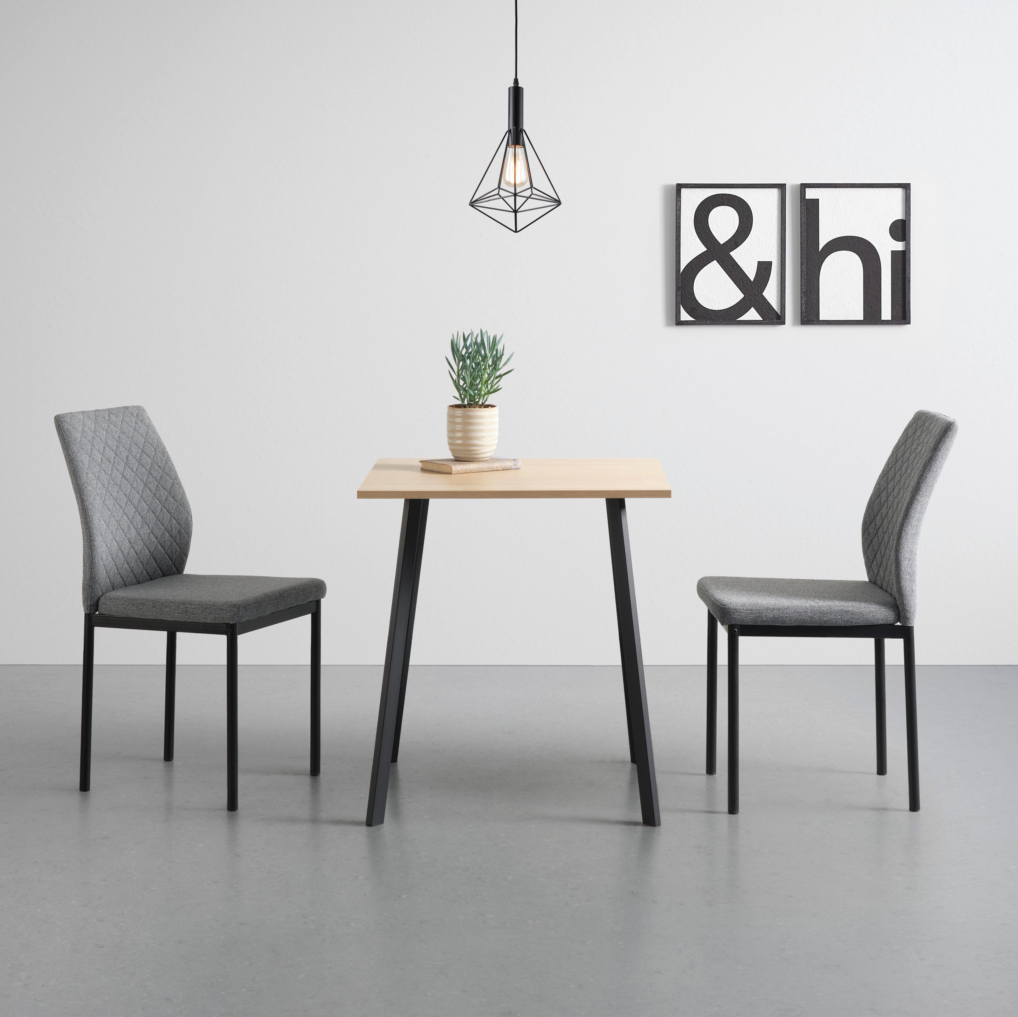 Jedálenský stôl EMIL 70 - čierna/farba duba, Konventionell, kov/kompozitné drevo (70/75/70cm) - Based