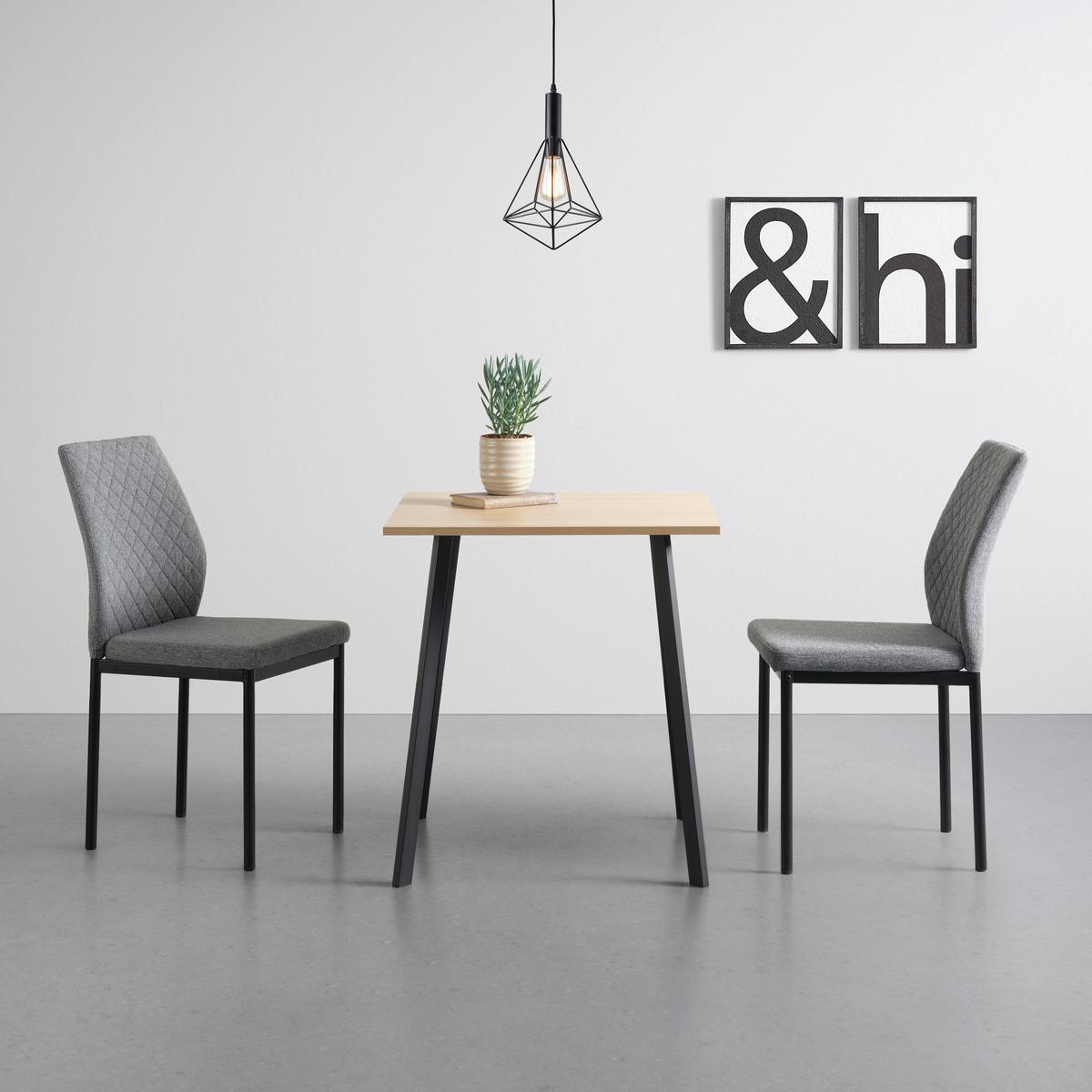 Jídelní stůl EMIL 70 - černá/barvy dubu, Konvenční, kov/kompozitní dřevo (70/75/70cm) - Based