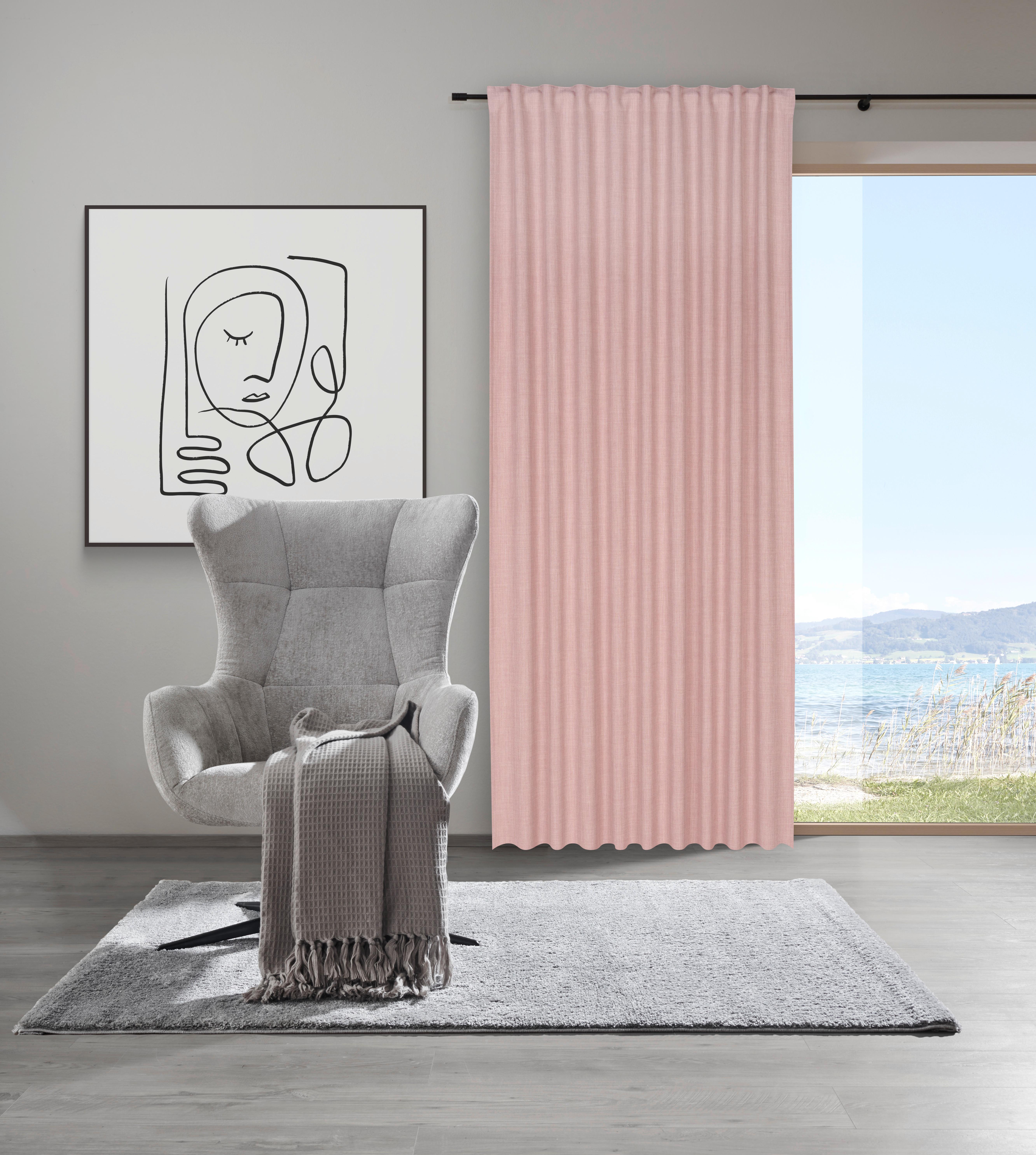 HOTOVÝ ZÁVĚS LEO - růžová, Moderní, textil (135/300cm) - Premium Living