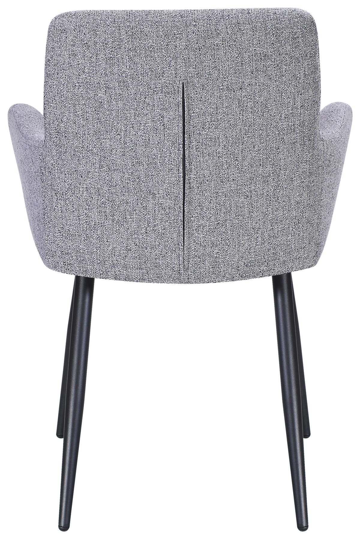 Esszimmerstuhl Edit Webstoff Grau - Schwarz/Grau, MODERN, Textil/Metall (61/88/60cm) - MID.YOU