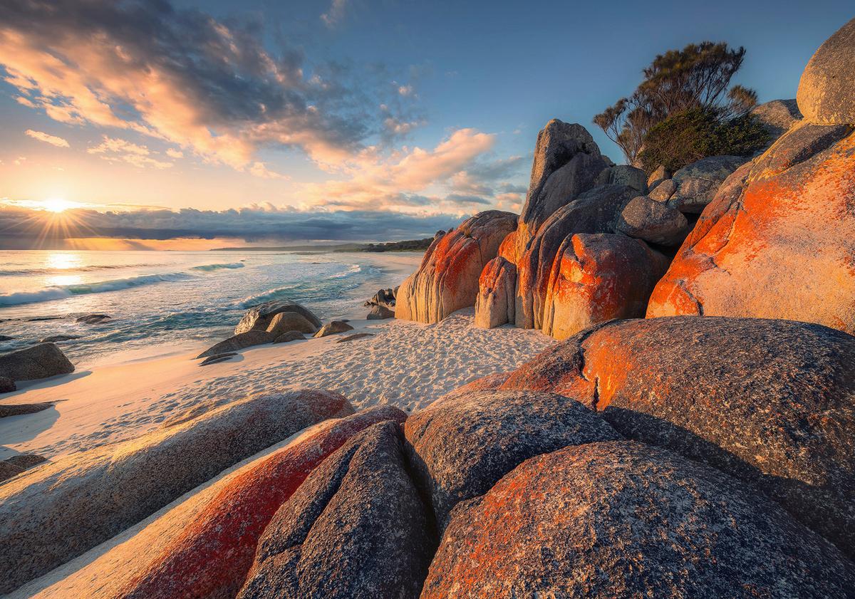 Fototapete Bay Of Fires - Multicolor, Trend, Textil (400/280cm)