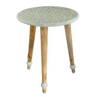 Beistelltisch Alina Mintgrün/Naturfarben, H: 45 cm - Naturfarben/Mintgrün, Natur, Holz (40/45cm)