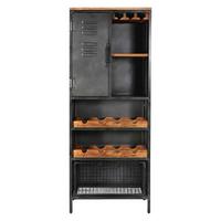 Barschrank Montana B: 72 cm Schwarz - Schwarz/Braun, LIFESTYLE, Holz/Metall (72/183/42cm) - MID.YOU