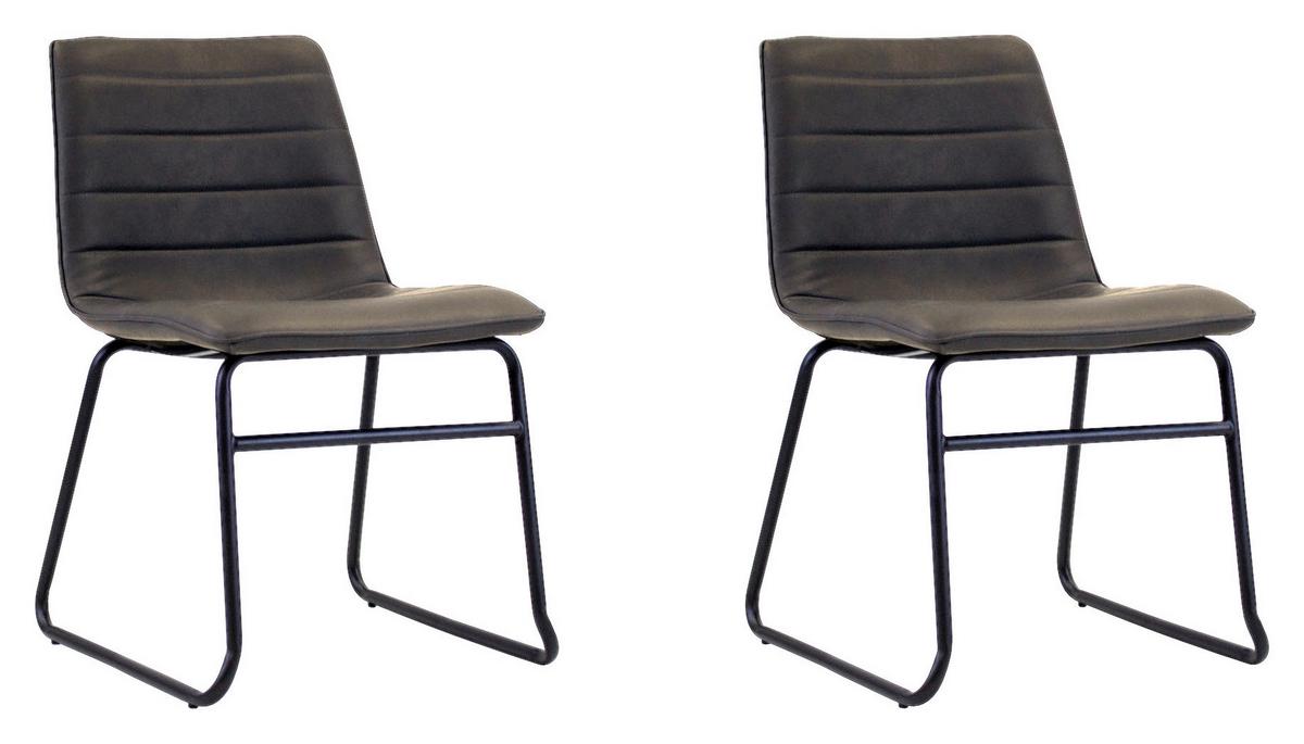 Stuhl Milan - Anthrazit/Schwarz, KONVENTIONELL, Kunststoff/Textil (48/77/56cm) - MID.YOU