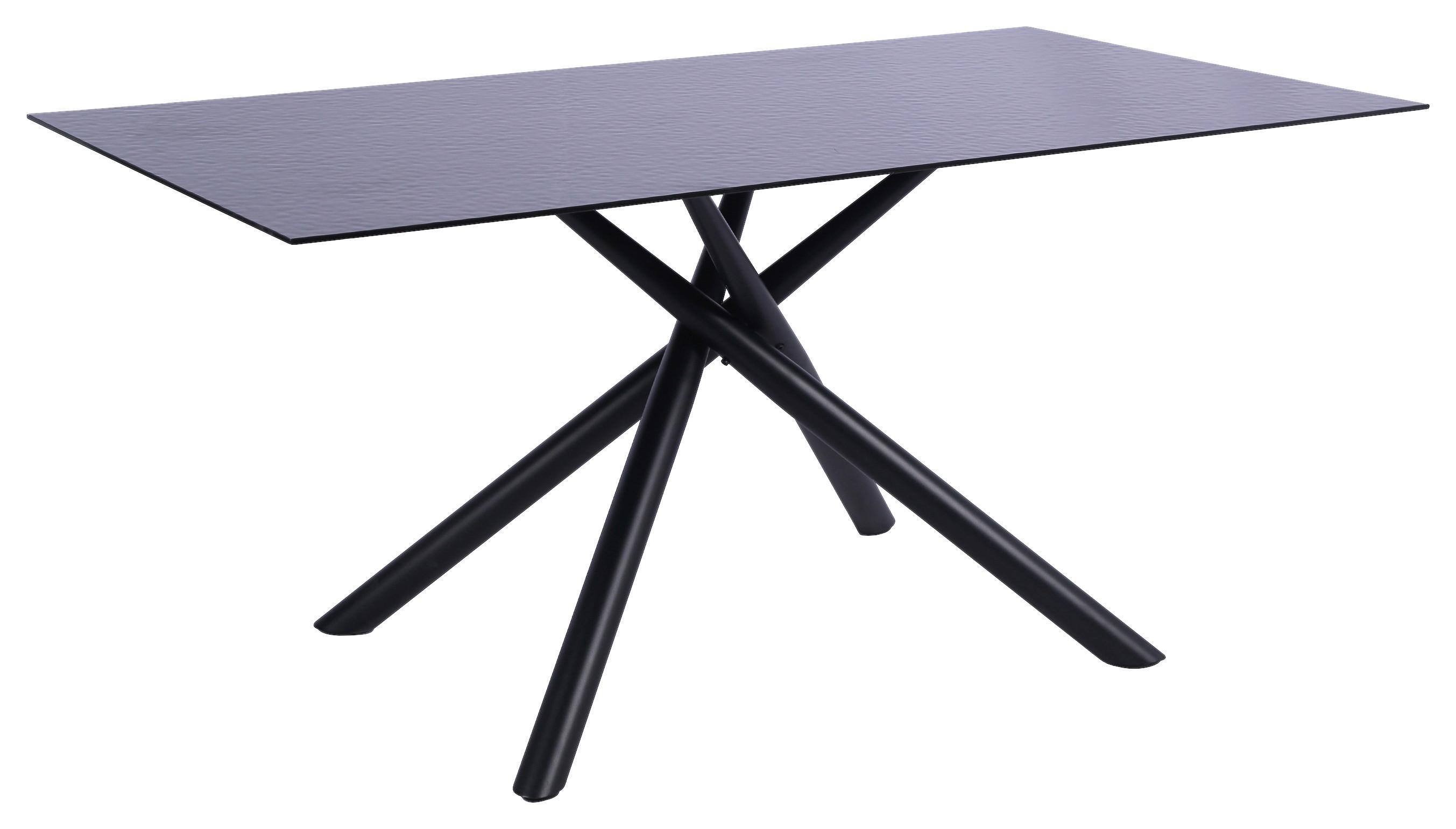 Jedálenský stôl čierne BUBBLE sklo 150 - čierna, Lifestyle, kov/sklo (150/76/90cm) - Mömax