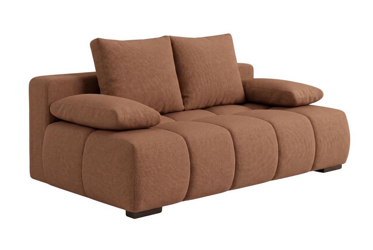 Boxspringová pohovka BOB, hrdzavá ženilka - čierna/žltá, Konventionell, kompozitné drevo/textil (209/105cm) - Based