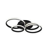 Led-deckenleuchte Cires Klar Schwarz Transparent - Klar/Transparent, Basics, Kunststoff/Metall (65,5/48,5/8,5cm)