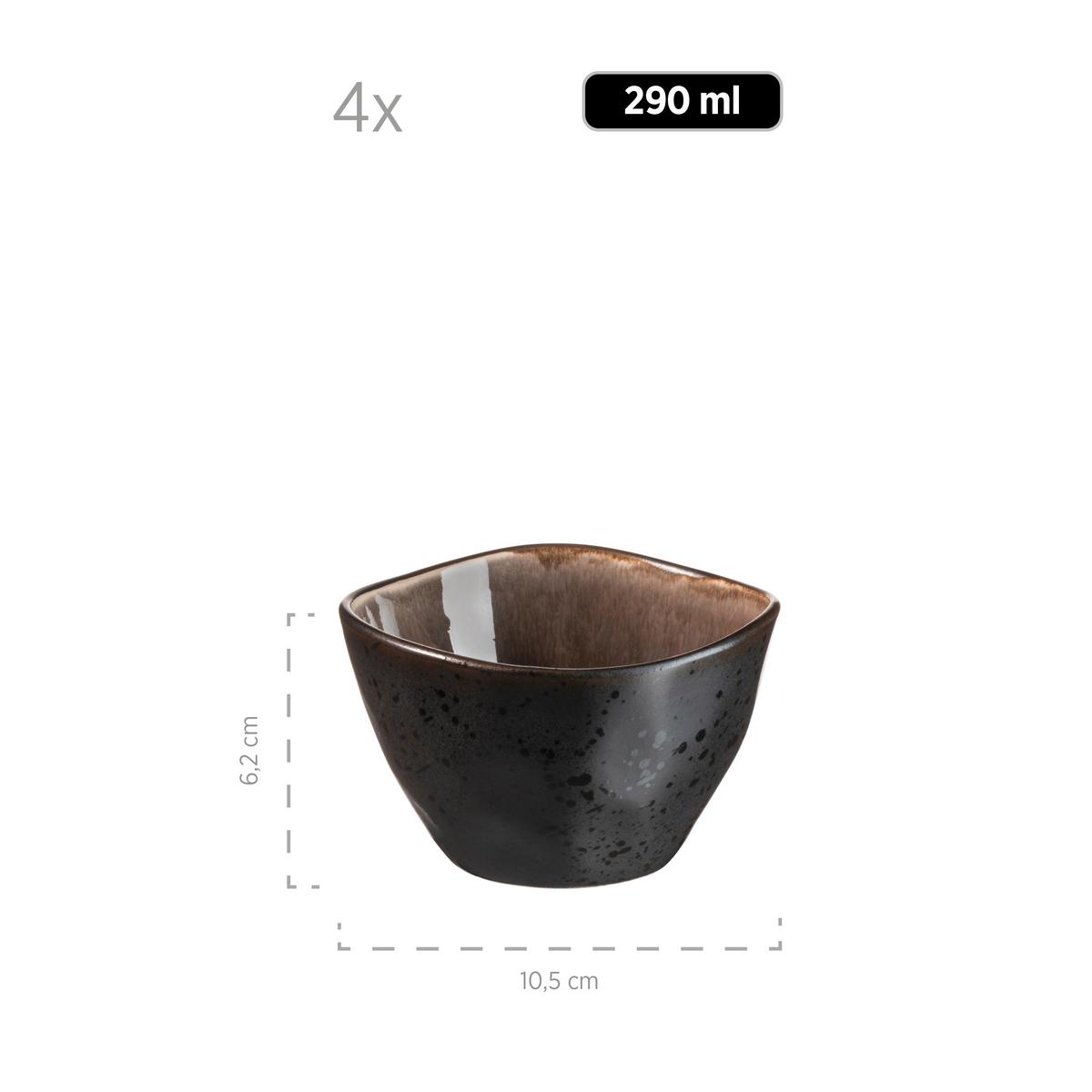 Schüsselset Niara Organic Steinzeug 9--Teilig. D: 10,5-26 Cm - Dunkelbraun, Basics, Keramik - Mäser