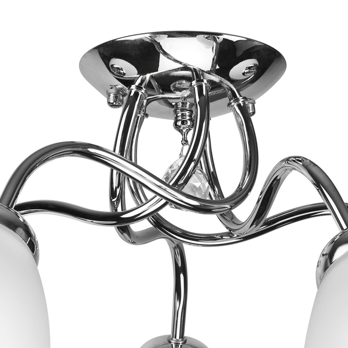 Deckenleuchte Miranda Chromfarben B: 50 cm - Chromfarben, KONVENTIONELL, Glas/Metall (50/50/31cm)