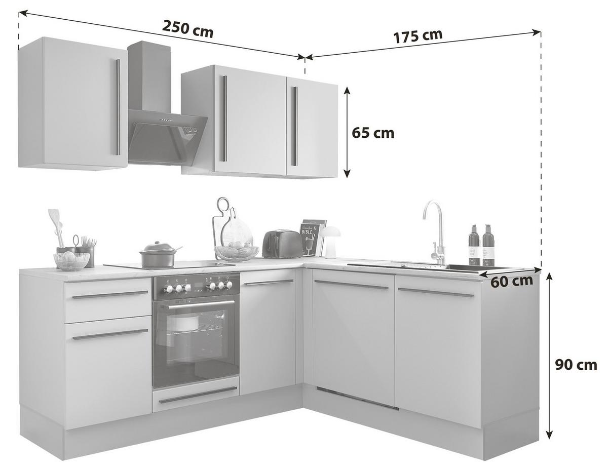 Eckküche Denver 220x175 Cm Grau/eiche Dekor - Eichefarben/Grau, Design, Holzwerkstoff (220/175cm) - MID.YOU