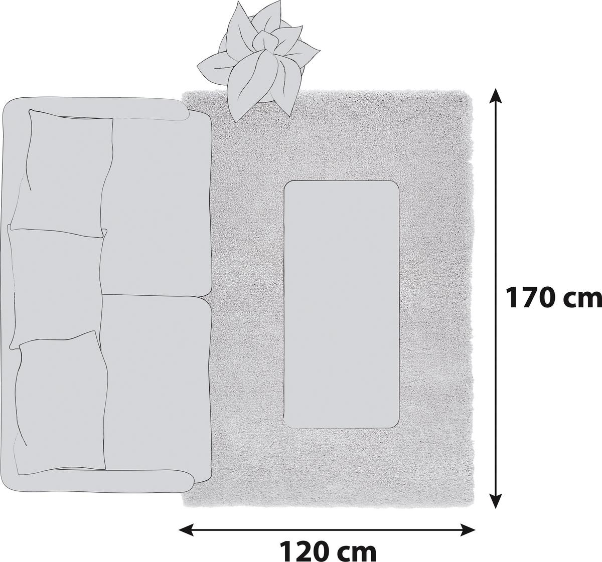 Hochflor Teppich Hellgrau Relaxx 120x170 Cm - Hellgrau, Basics, Textil (120/170cm) - Esprit
