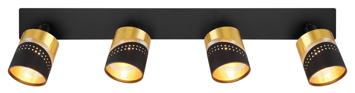 Strahler 54046-4 - Goldfarben/Schwarz, Design, Kunststoff/Textil (80/9/20,5cm) - Globo