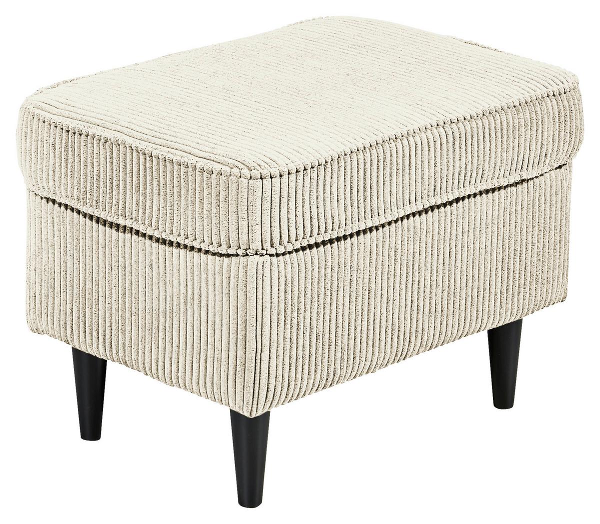 Hocker Oskar Creme B: 63 cm - Creme/Schwarz, Basics, Textil (63/43/42cm) - MID.YOU