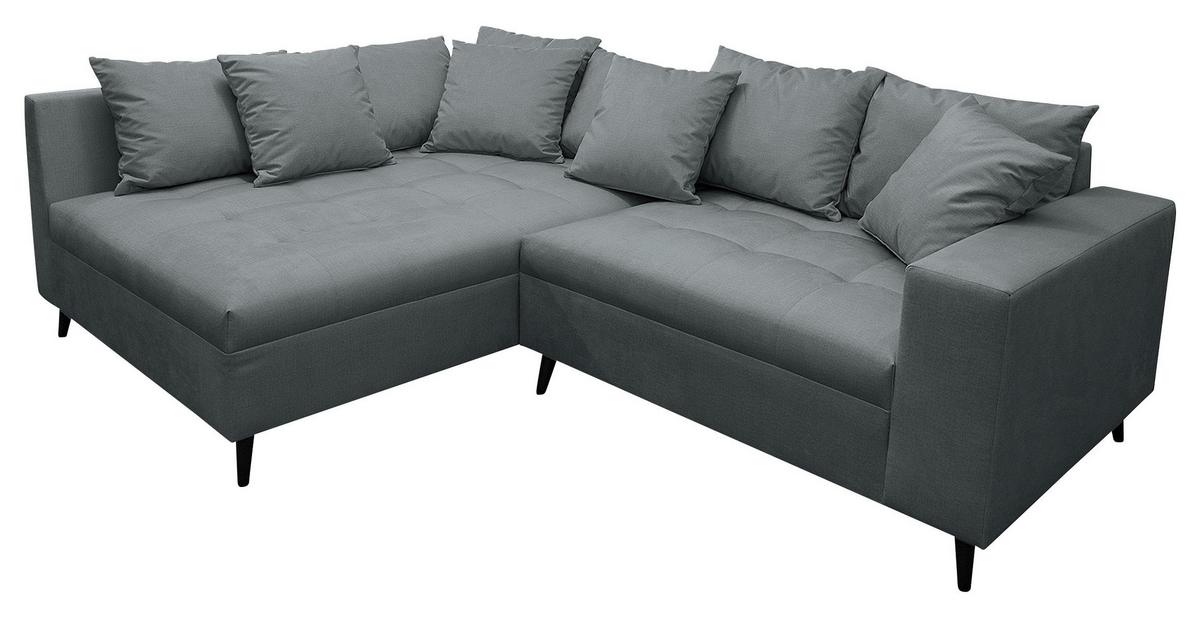Ecksofa Pruno Dunkelgrau S: 174x247 Cm - Dunkelgrau/Schwarz, Design, Textil (174/247cm) - MID.YOU