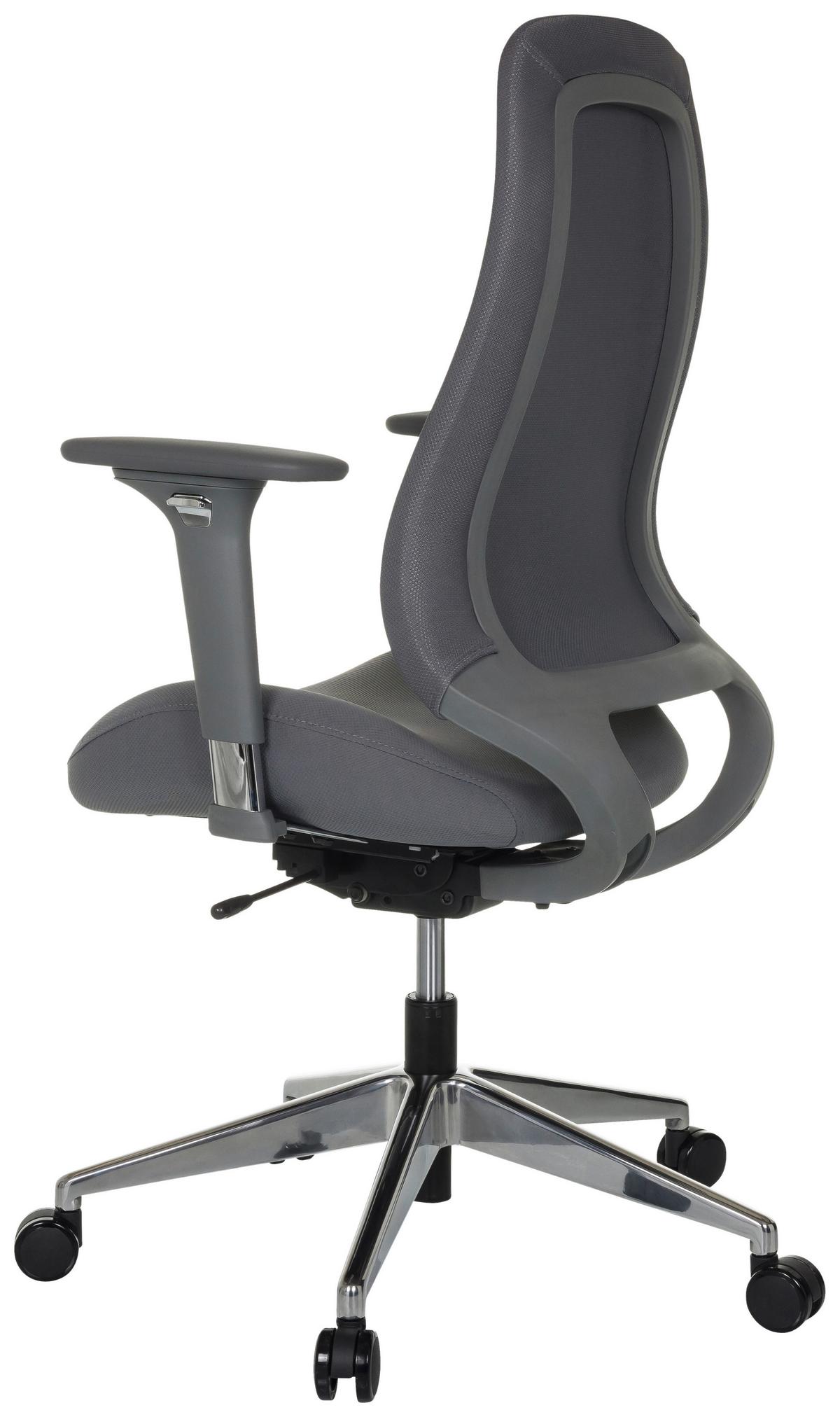 Drehstuhl Henfield G Grau B: 64 cm - Silberfarben/Grau, MODERN, Kunststoff/Textil (64/110 - 119/56cm) - MID.YOU