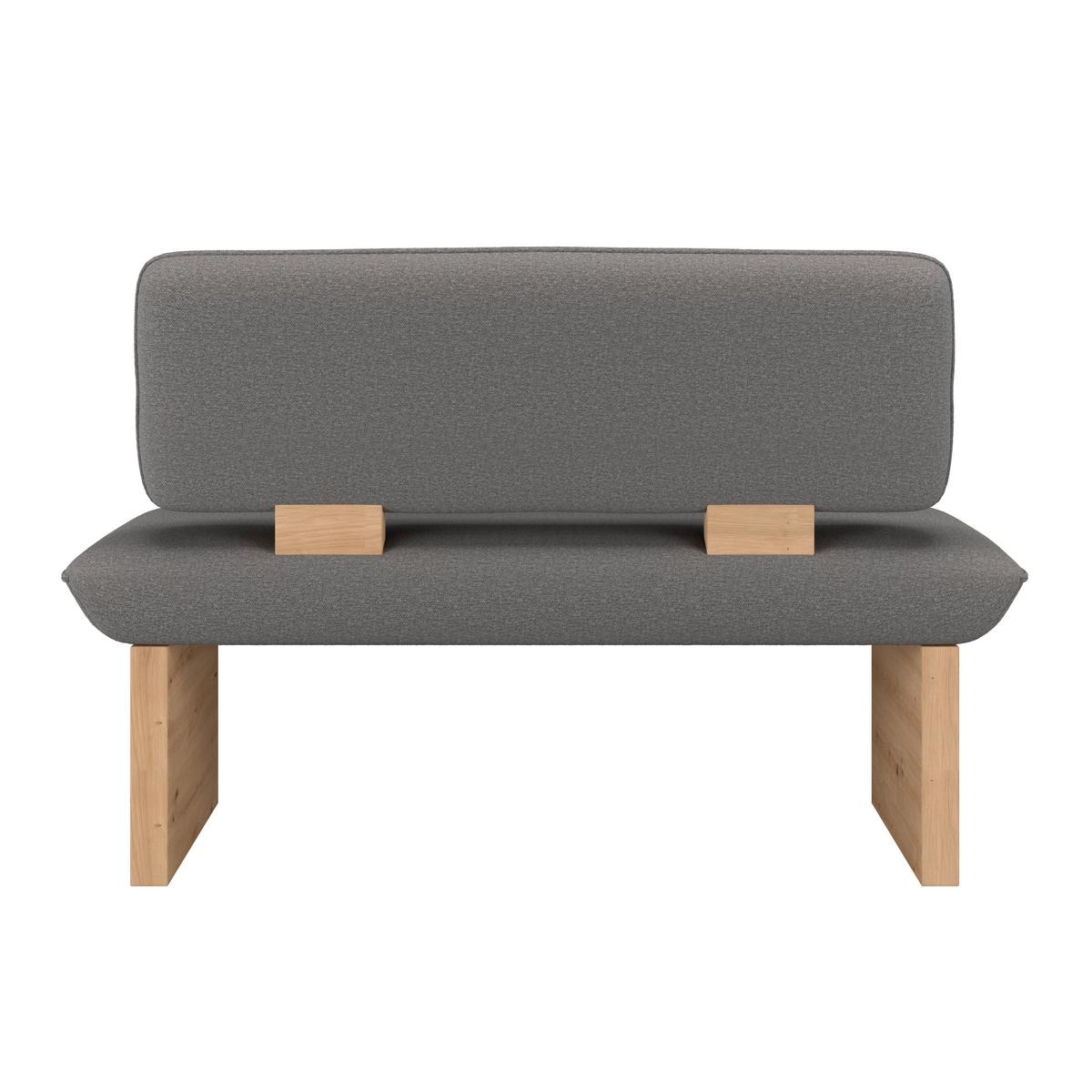 Sitzbank Beluna II Webstoff dunkelgrau, B: 140cm - Eichefarben/Dunkelgrau, KONVENTIONELL, Holzwerkstoff/Textil (140/87/67cm) - James Wood