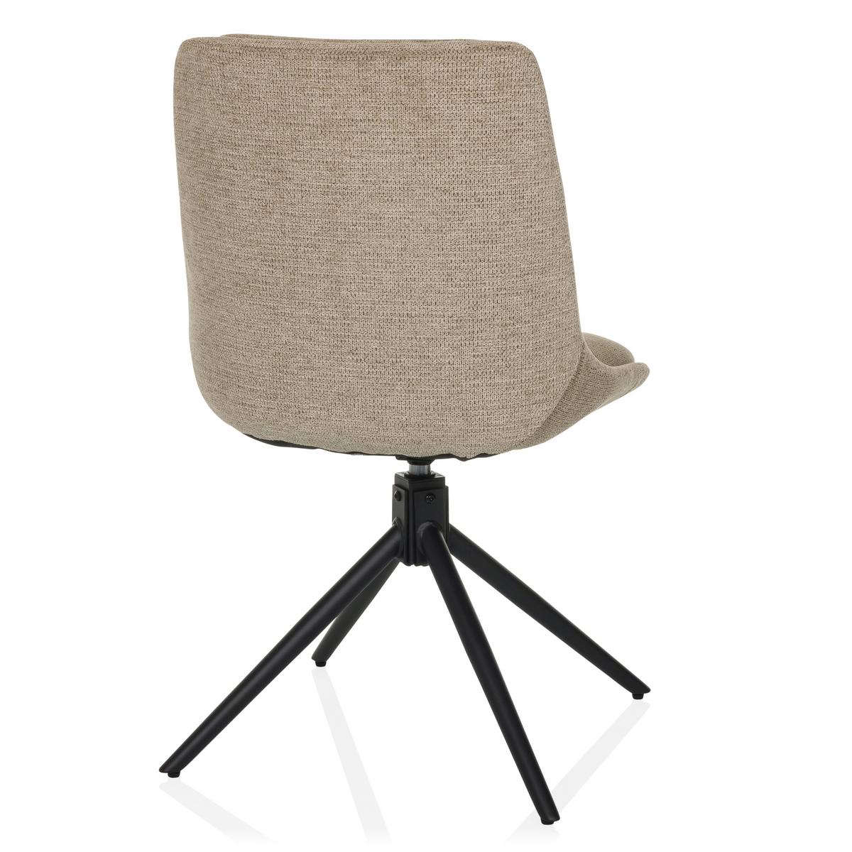 Drehstuhl Tarviso I Beige B: 53 cm - Beige/Schwarz, MODERN, Textil/Metall (53/89/58cm) - MID.YOU