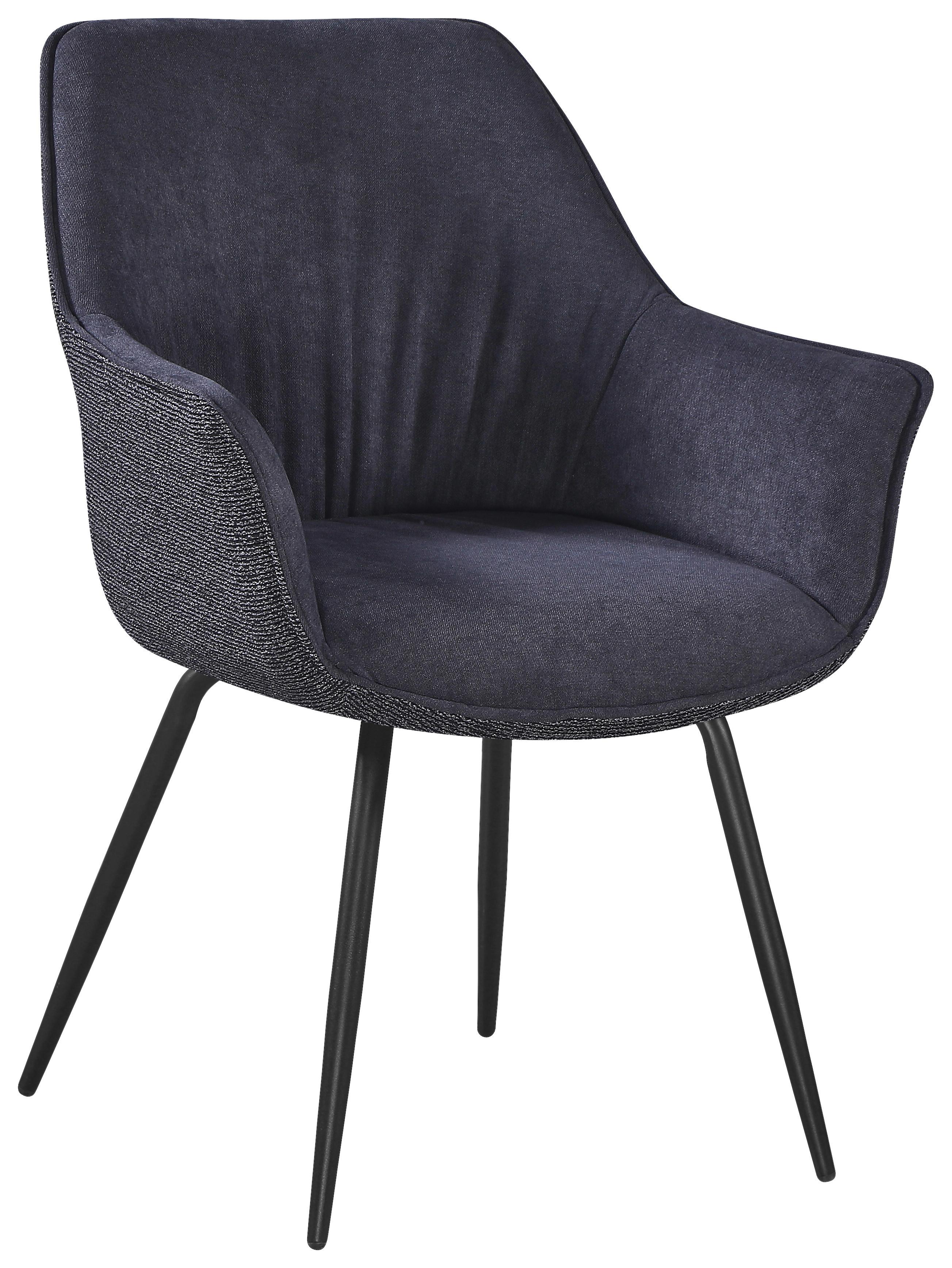 ŽIDLE S PODRUČKAMI NOVA - šedá/černá, Moderní, kov/textil (64/85/62cm) - Premium Living